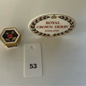 Royal Crown Derby Imari Red Dragon Trinket Box Hexagon A1298 53